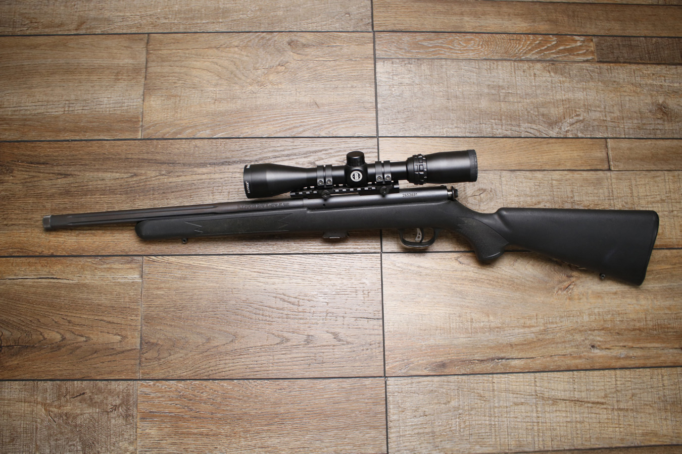 SAVAGE Mark II 22LR Police Trade-In Rifle with Scope and Threaded Barrel